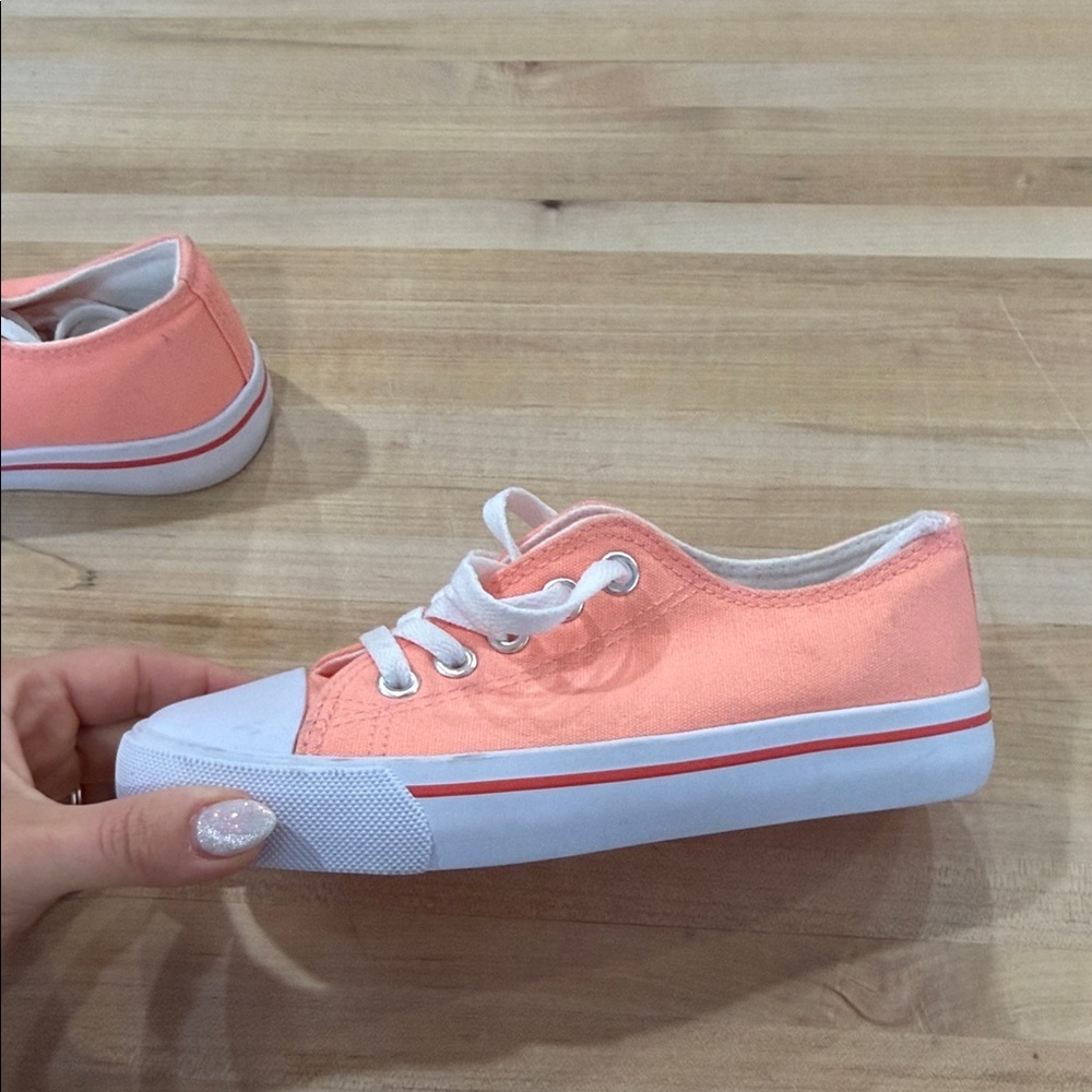 Coral Canvas Kids Sneakers - Picture 3 of 3
